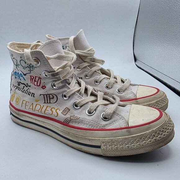 Converse x Taylor Swift Eras Tour Womens Size 5.5 White Sneaker Shoes Casual